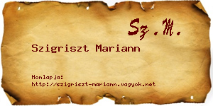 Szigriszt Mariann névjegykártya