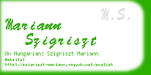 mariann szigriszt business card